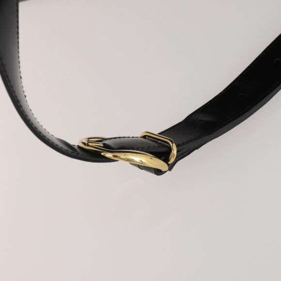 GUCCI Bamboo Body Bag Patent leather Black Auth 188102