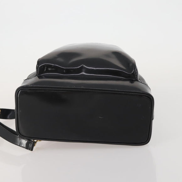 GUCCI Bamboo Body Bag Patent leather Black Auth 188102