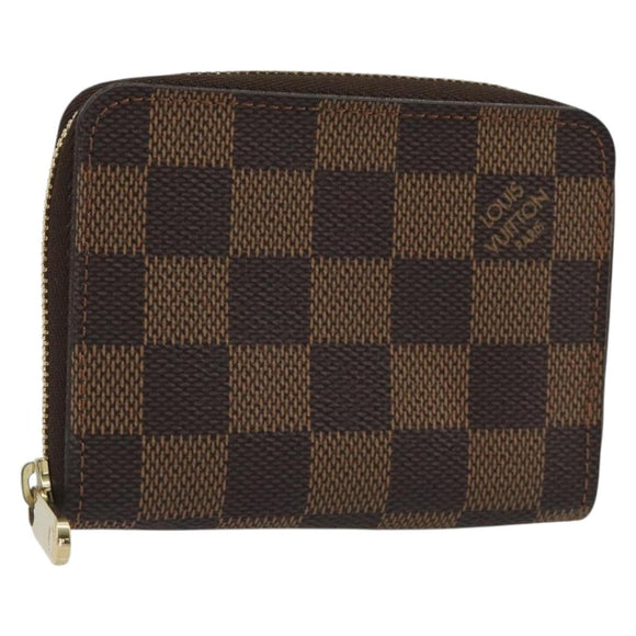 LOUIS VUITTON Damier Ebene Zippy Coin Purse N63070 LV Auth 188104M