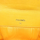 CHANEL COCO Mark Bifold Wallet Caviar Skin Yellow CC Auth 188105M-12
