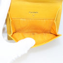 CHANEL COCO Mark Bifold Wallet Caviar Skin Yellow CC Auth 188105M-13