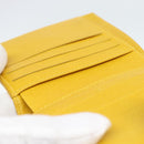 CHANEL COCO Mark Bifold Wallet Caviar Skin Yellow CC Auth 188105M-16