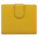 CHANEL COCO Mark Bifold Wallet Caviar Skin Yellow CC Auth 188105M-3