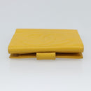 CHANEL COCO Mark Bifold Wallet Caviar Skin Yellow CC Auth 188105M-6