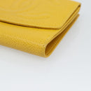 CHANEL COCO Mark Bifold Wallet Caviar Skin Yellow CC Auth 188105M-8