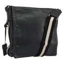 BALLY Shoulder Bag Leather Black Silver Auth 188106-1