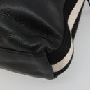 BALLY Shoulder Bag Leather Black Silver Auth 188106-16