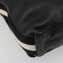 BALLY Shoulder Bag Leather Black Silver Auth 188106-17