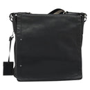 BALLY Shoulder Bag Leather Black Silver Auth 188106-13