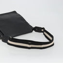 BALLY Shoulder Bag Leather Black Silver Auth 188106-7