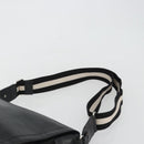BALLY Shoulder Bag Leather Black Silver Auth 188106-14