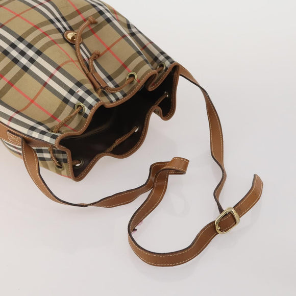 Burberrys Hand Bag Leather Canvas 4 Set Brown Beige Auth 188107