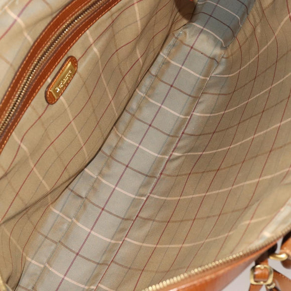 Burberrys Hand Bag Leather Canvas 4 Set Brown Beige Auth 188107