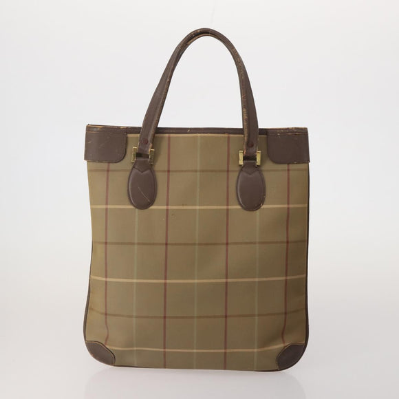 Burberrys Hand Bag Leather Canvas 4 Set Brown Beige Auth 188107