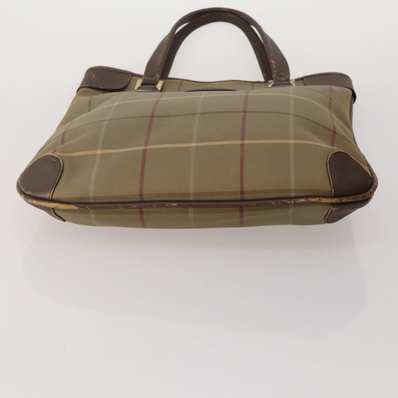 Burberrys Hand Bag Leather Canvas 4 Set Brown Beige Auth 188107