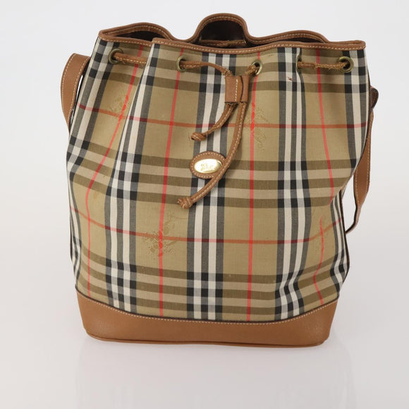 Burberrys Hand Bag Leather Canvas 4 Set Brown Beige Auth 188107