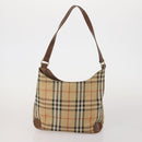 Burberrys Nova Check Hand Bag Leather Canvas 4 Set Brown Beige Auth 188108-10