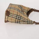 Burberrys Nova Check Hand Bag Leather Canvas 4 Set Brown Beige Auth 188108-11