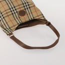 Burberrys Nova Check Hand Bag Leather Canvas 4 Set Brown Beige Auth 188108-12