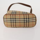 Burberrys Nova Check Hand Bag Leather Canvas 4 Set Brown Beige Auth 188108-13