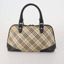 Burberrys Nova Check Hand Bag Leather Canvas 4 Set Brown Beige Auth 188108-16