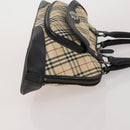 Burberrys Nova Check Hand Bag Leather Canvas 4 Set Brown Beige Auth 188108-17