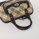 Burberrys Nova Check Hand Bag Leather Canvas 4 Set Brown Beige Auth 188108-18