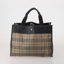 Burberrys Nova Check Hand Bag Leather Canvas 4 Set Brown Beige Auth 188108-2