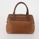 Burberrys Nova Check Hand Bag Leather Canvas 4 Set Brown Beige Auth 188108-21