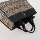 Burberrys Nova Check Hand Bag Leather Canvas 4 Set Brown Beige Auth 188108-5
