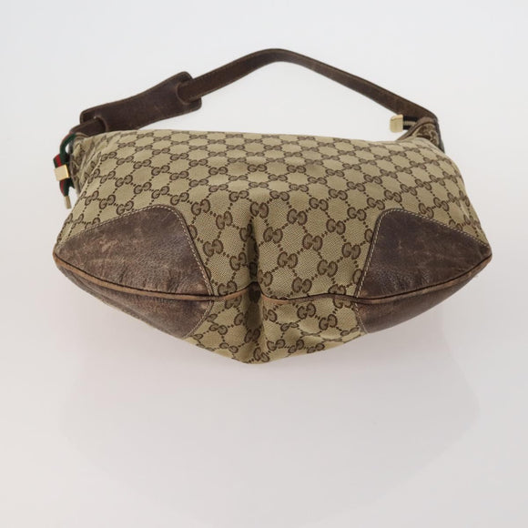 GUCCI GG Canvas GG Crystal Shoulder Bag 5 Set Beige Black Auth 188120