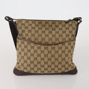 GUCCI GG Canvas GG Crystal Shoulder Bag 5 Set Beige Black Auth 188120-18