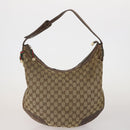 GUCCI GG Canvas GG Crystal Shoulder Bag 5 Set Beige Black Auth 188120-7