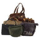 BALLY Loewe Chloe Celine Etro Bag Leather 6 Set Beige Brown black Auth 188121-1