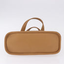 Coach Hand Bag Leather Brown Gold Auth 188180-10