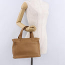 Coach Hand Bag Leather Brown Gold Auth 188180-22