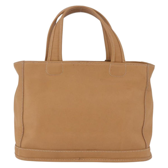 Coach Hand Bag Leather Brown Gold Auth 188180