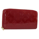 LOUIS VUITTON Monogram Vernis Zippy Wallet Pomme D'amour M91981 Auth 188188A-1