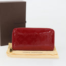 LOUIS VUITTON Monogram Vernis Zippy Wallet Pomme D'amour M91981 Auth 188188A-24