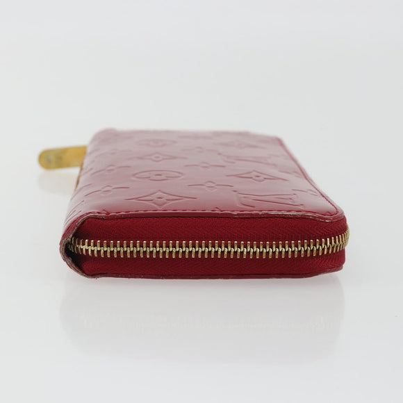LOUIS VUITTON Monogram Vernis Zippy Wallet Pomme D'amour M91981 Auth 188188A