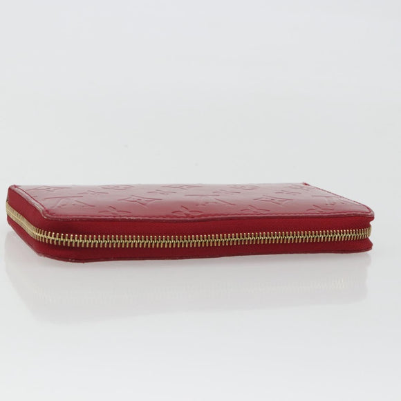 LOUIS VUITTON Monogram Vernis Zippy Wallet Pomme D'amour M91981 Auth 188188A