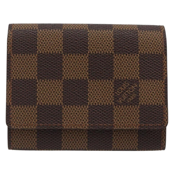 LOUIS VUITTON Damier Ebene Anvelop Cult De Vuitto Card Case N62920 Auth 188192A