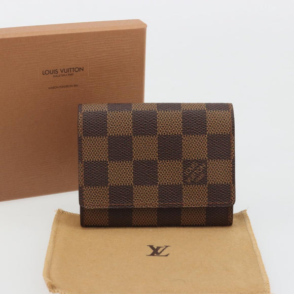 LOUIS VUITTON Damier Ebene Anvelop Cult De Vuitto Card Case N62920 Auth 188192A