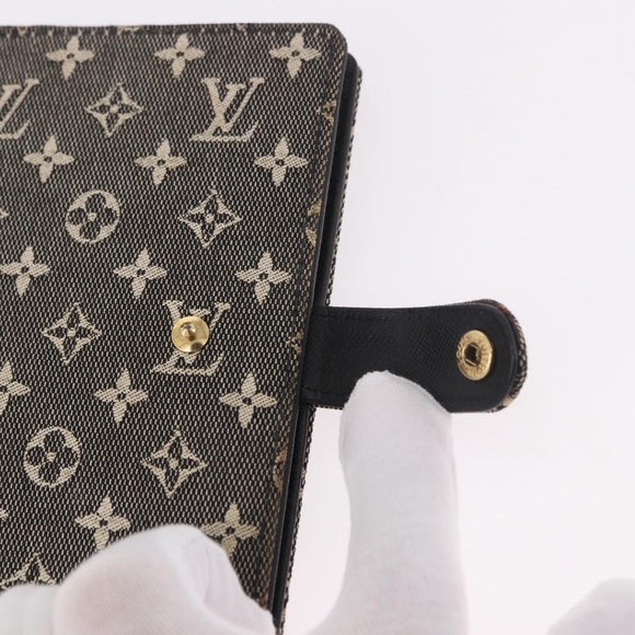 LOUIS VUITTON Monogram Mini Lin Agenda PM Planner Cover Black LV Auth 188193A