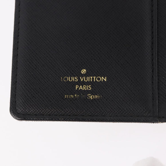 LOUIS VUITTON Monogram Mini Lin Agenda PM Planner Cover Black LV Auth 188193A