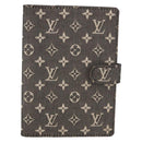 LOUIS VUITTON Monogram Mini Lin Agenda PM Planner Cover Black LV Auth 188193A-2