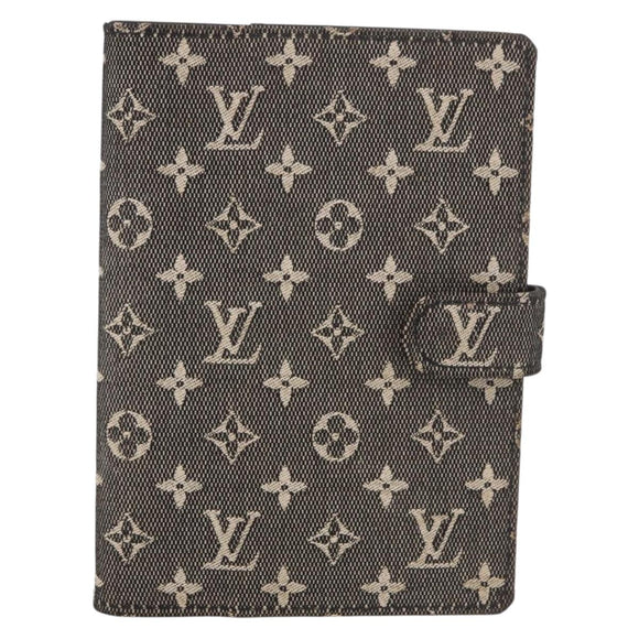 LOUIS VUITTON Monogram Mini Lin Agenda PM Planner Cover Black LV Auth 188193A