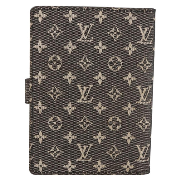 LOUIS VUITTON Monogram Mini Lin Agenda PM Planner Cover Black LV Auth 188193A