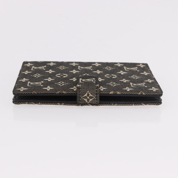 LOUIS VUITTON Monogram Mini Lin Agenda PM Planner Cover Black LV Auth 188193A