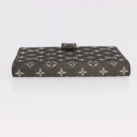 LOUIS VUITTON Monogram Mini Lin Agenda PM Planner Cover Black LV Auth 188193A